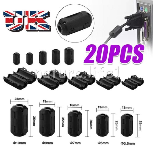 20x clip ferrite core ring - clip, on