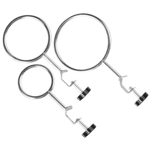 3pcs silver iron ring clamps - silver,